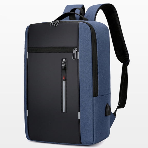Business Laptop Backpack 15.6 Inch, Slim Durable Travel Water Resistant, with USB Charging Port, College Bookbag Computer Bag Gifts for Men Women Fits Notebook(Blue)