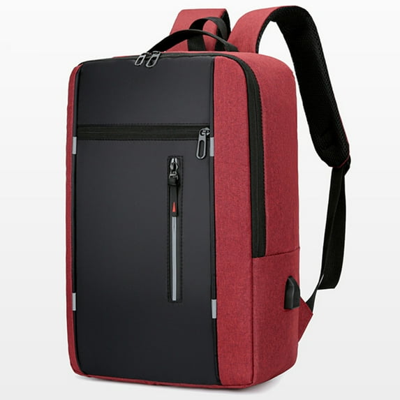 Business Laptop Backpack 15.6 Inch, Slim Durable Travel Water Resistant, with USB Charging Port, College Bookbag Computer Bag Gifts for Men Women Fits Notebook(Red)