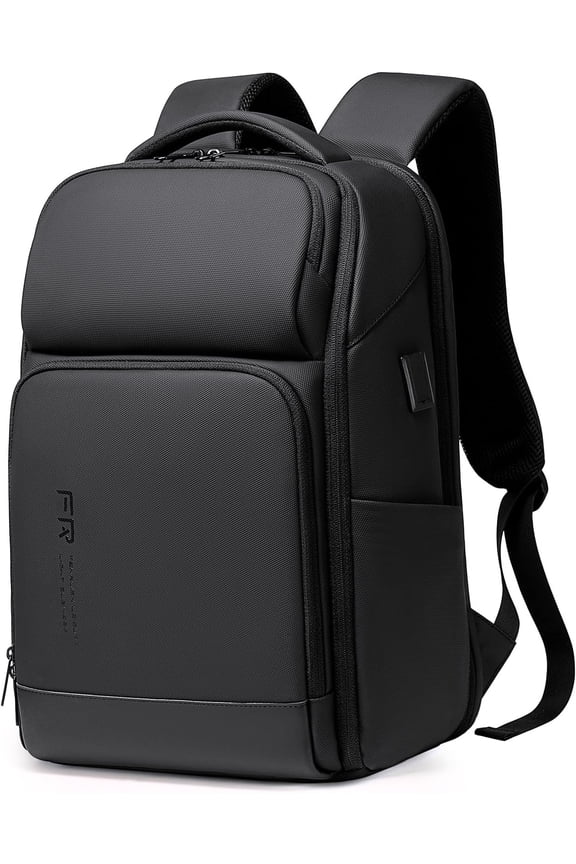 Business Laptop Backpack 17 Inch, Water Resistant Computer Backpack with Charger, Black Travel Backpack Laptop Bag for Men