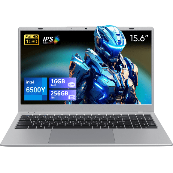 Business Laptop Computer 16GB RAM 256GB SSD Intel Pentium Gold 6500Y Dual-Core 15.6" 1080P FHD Display WiFi5 BT5.0 Type-C Fast Charging Online Learning, Home Office, Silver