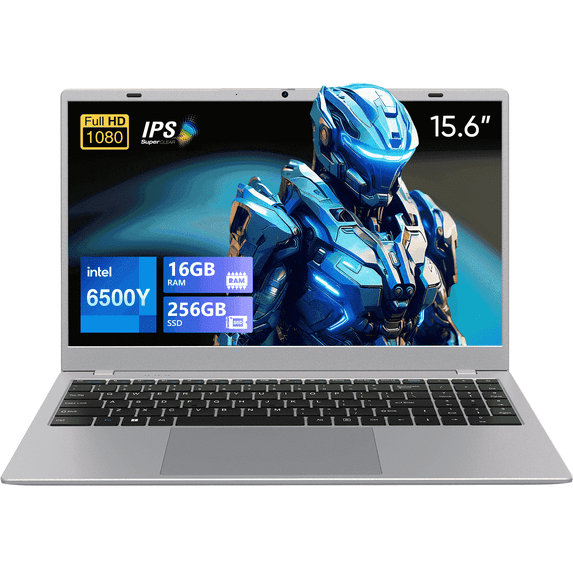 Business Laptop Computer 16GB RAM 256GB SSD Intel Pentium Gold 6500Y Dual-Core 15.6" 1080P FHD Display WiFi5 BT5.0 Type-C Fast Charging Online Learning, Home Office, Silver