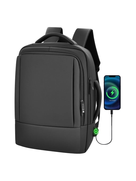 36LExpandable 17.3''Laptop Backpack,CarryOnBusiness TravelBackpackforMenandWomen, Premuim WeekenderLuggage BagwithUSBChargingPort,Black