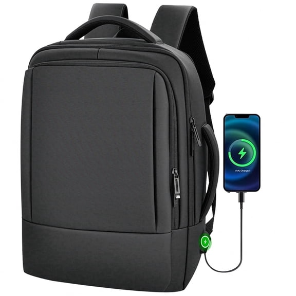 Aisboks Travel Laptop Backpack with USB Charging Port – 36L Expandable Luggage Bag (40% Extra Space) for 17/15.6-Inch Laptops, Black