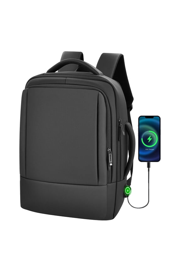 36L Expandable Travel Backpack for Men and Women,Carry On Business Laptop Backpack for 15.6-17.3 Inch Laptops, Premuim Weekender Luggage Bag with USB Charging Port, Black