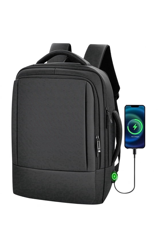 Travel Laptop Backpack with USB Charging Port – 36L Expandable Luggage Bag (40% Extra Space) for 17/15.6-Inch Laptops, Black