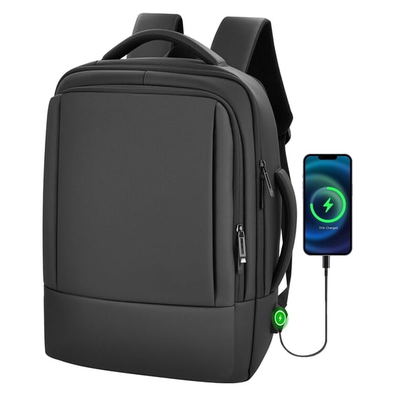 Aisboks  Business Laptop Backpack for 15.6-17.3 Inch Laptops,  36L Travel Backpack  Expandable for Men and Women,Carry On  Premuim Weekender Luggage Bag with USB Charging Port, Black