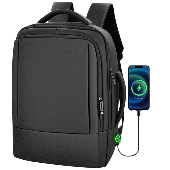 Aisboks Travel Laptop Backpack with USB Charging Port – 36L Expandable Luggage Bag (40% Extra Space) for 17/15.6-Inch Laptops, Black