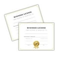 thumbnail image 1 of Business License Certificate of Operation 50pk 8.5x11 of Good Standing Gold White to Frame in Office Valid Date LLC Owner Performance Award, 1 of 5