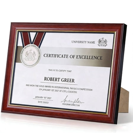 Business License Frame Fits Certificate Diploma Tax Certificate Document Frame for Wall and Tabletop Double Display