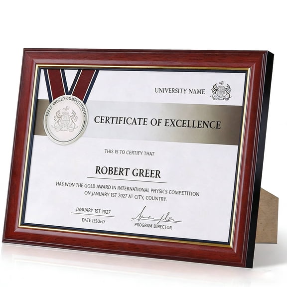 Business License Frame Fits Certificate Diploma Tax Certificate Document Frame for Wall and Tabletop Double Display