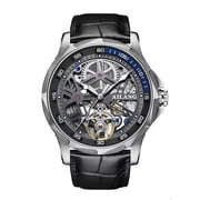 Business Luxury Mechanical Watch Men Leather Waterproof Automatic Hollow Tourbillon Wristatches Man Clock with Luminous Hand