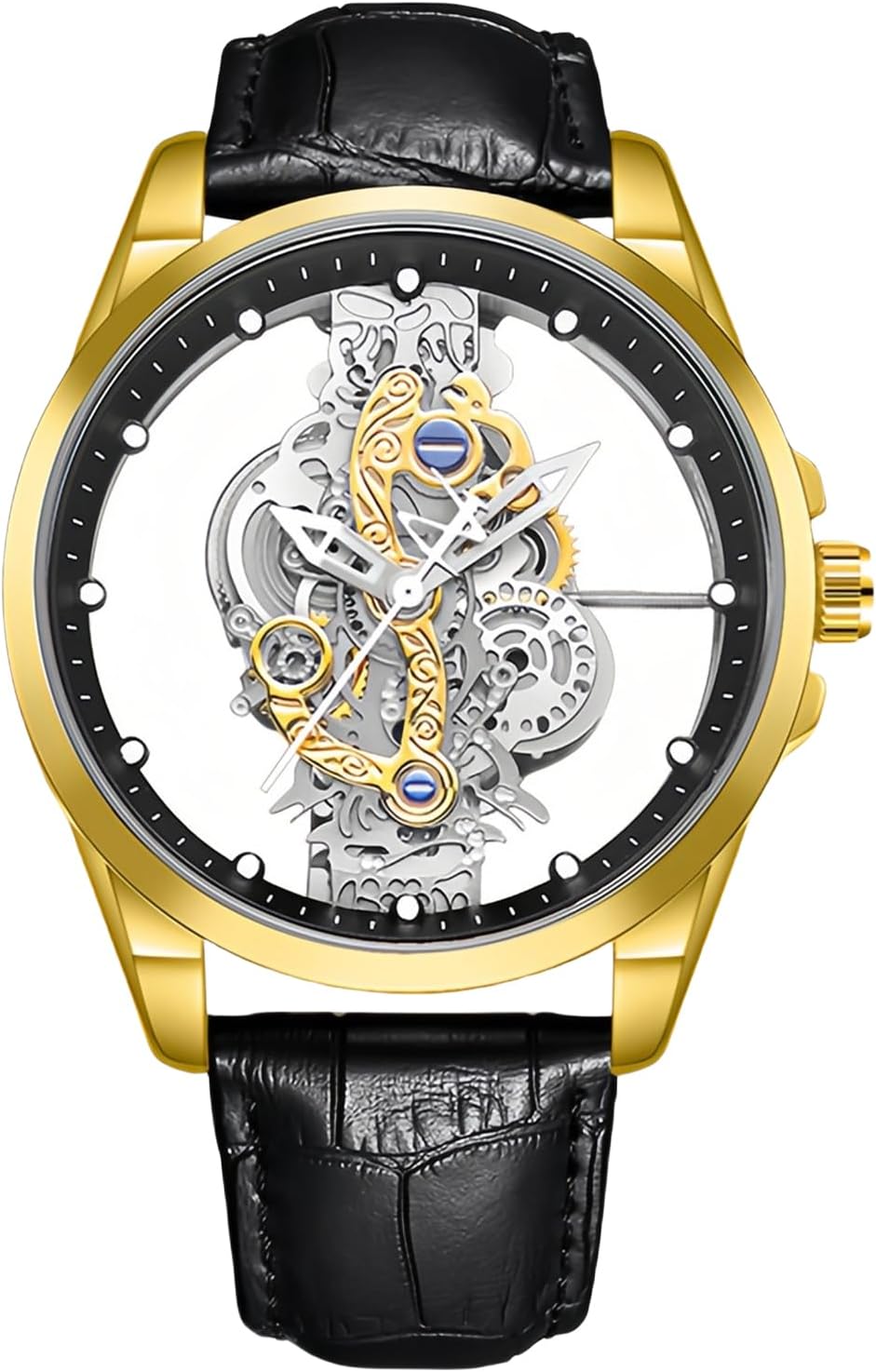Business Men Watch Double Sided Hollow Transparent Analog Display ...