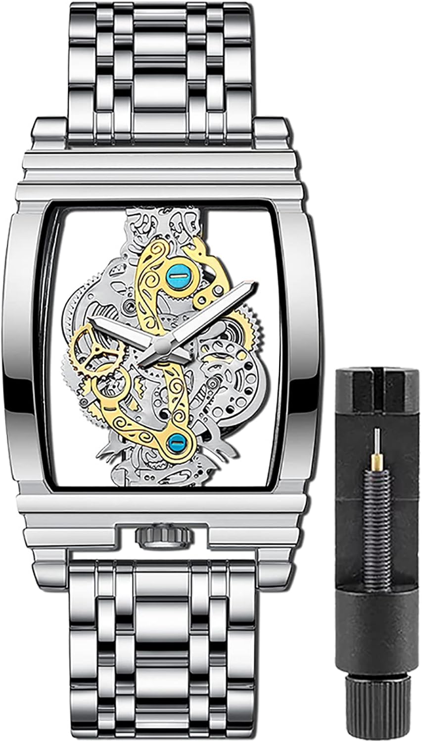 Business Men Watch Double Sided Hollow Transparent Analog Display ...