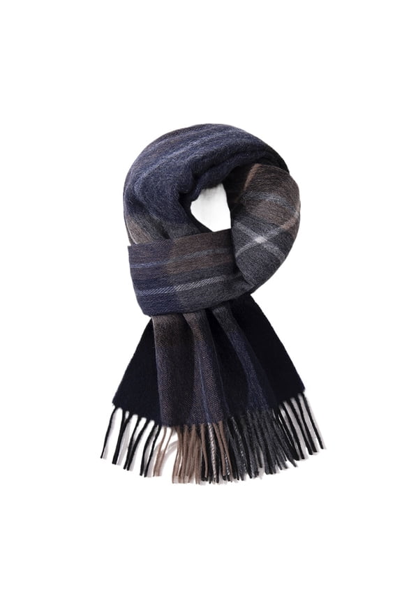 Business Men's 100% Wool Scarf, Winter Gift for Dad, Boyfriend & Leaders,180*30cm,2