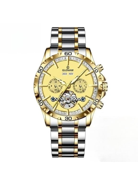 Business Men's Mechanical Watch Original Skeleton Waterproof Luminous Stainless steel Date Automatic Watch for Men Luxury