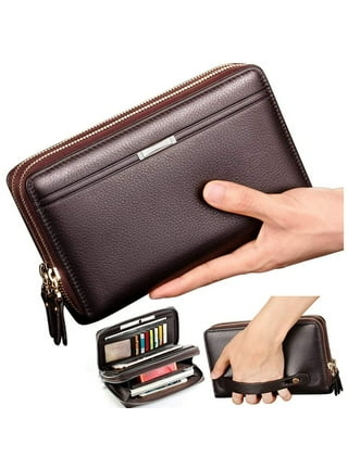 Large Capacity Plaid Wallet Fashion Casual Men's Wallet PU Leather Wallets