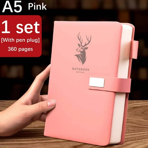 Business Notebook, Thick A5 Leather Journal, Office Notepad, Large-sized Meeting Notes Book, Work Diary for Office and Professional Use