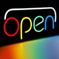 thumbnail image 1 of Business OPEN LED Neon Light Sign, 19.7 Inch x 9.8 Inch, Bright Neon Multicolor Style, Open Signs for Business, RGB Letter Window Displaying Light, Bar, Restaurant, Store, Salon, Gas Station, Door, 1 of 7