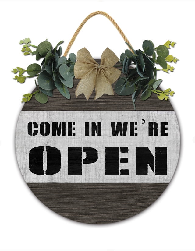 Business Open Sign Come in We’re Open Rustic Wooden Hanging Sign Plaque ...