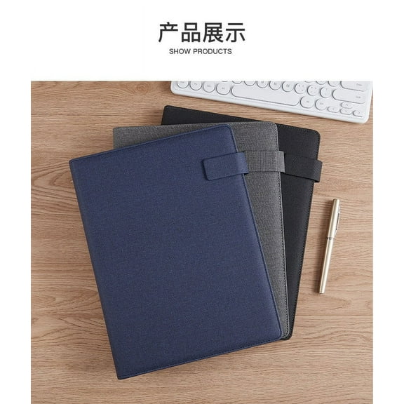 Business Portfolio A4 Padfolio - Multifunctional Document Organizer Binder with Zipper Closure for Professionals, Conferences, Meetings - Fabric Briefcase Notebook Folder