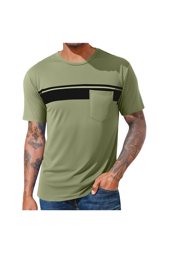 Business Shirts for Men Vintage Graphic Tees Short Sleeve Crew Neck Pullover Tops