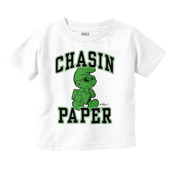 Business Smurf Boss Chasin Paper Toddler Boy Girl T Shirt Infant Toddler Brisco Brands 24M