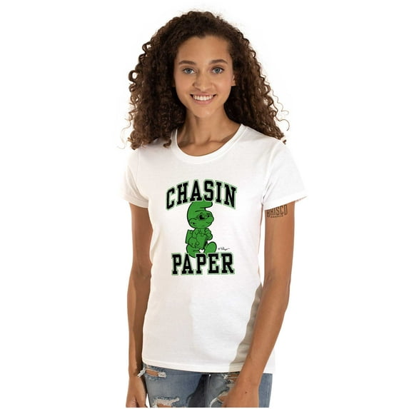 Business Smurf Boss Chasin Paper Women's T Shirt Ladies Tee Brisco Brands L