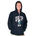 thumbnail image 1 of Business Smurf Cartoon Cool Boss Drip Unisex Plus Size Zip Hoodie Brisco Brands 4X, 1 of 5