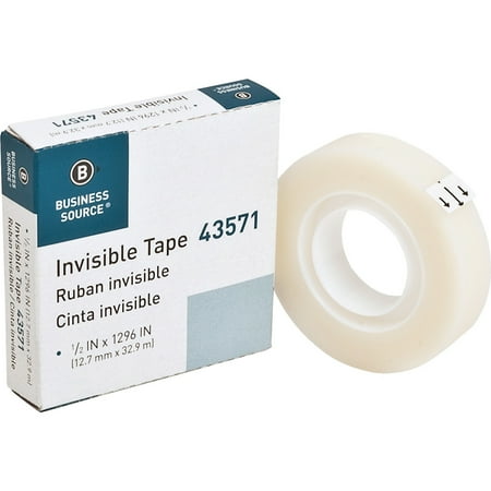 Business Source 1/2" Invisible Tape Refill Roll, Clear, 1 / Roll (Quantity)