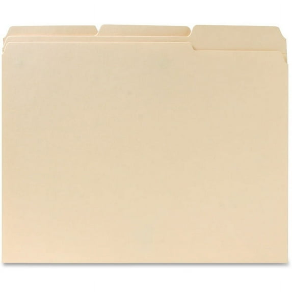 Business Source 1/3 Tab Cut Letter Recycled Classification Folder - 8 1/2" x 11" - 3/4" Expansion - Top Tab Location - Assorted Position Tab Position - Manila, Stock - 10% Recycled | Bundle of 5