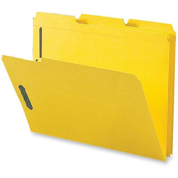 Business Source 1/3 Tab Cut Letter Recycled Fastener Folder - 8 1/2" x 11" - 3/4" Expansion - 2 Fastener(s) - 2" Fastener Capacity - Top Tab Location - Assorted Position Tab Po | Bundle of 10 Boxes