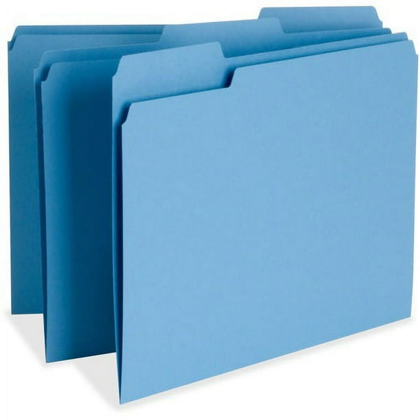 Business Source Reinforced Tab Colored File Folders - Blue - 10% Recycled - 100 / Box Business Source Reinforced Tab Colored File Folders - Blue - 10% Recycled - 100 / Box