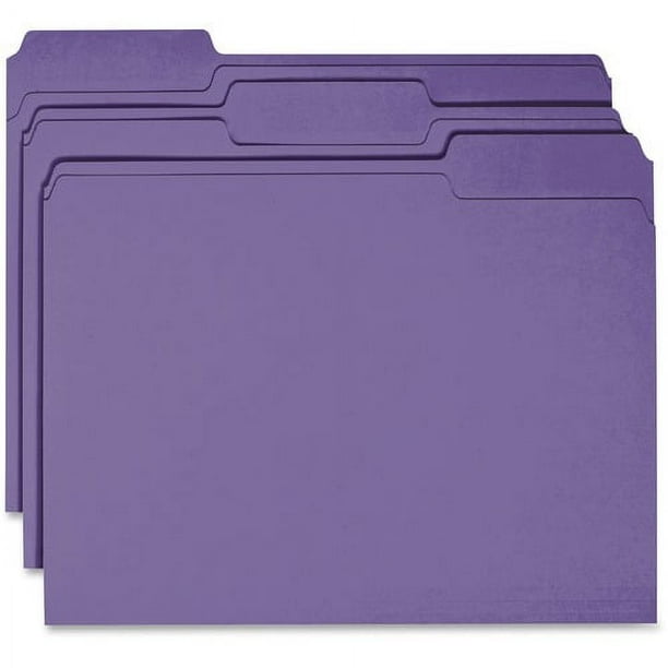 Business Source 1/3 Tab Cut Recycled Top Tab File Folder - Purple - 10% Recycled - 100 / Box Business Source 1/3 Tab Cut Recycled Top Tab File Folder - Purple - 10% Recycled - 100 / Box