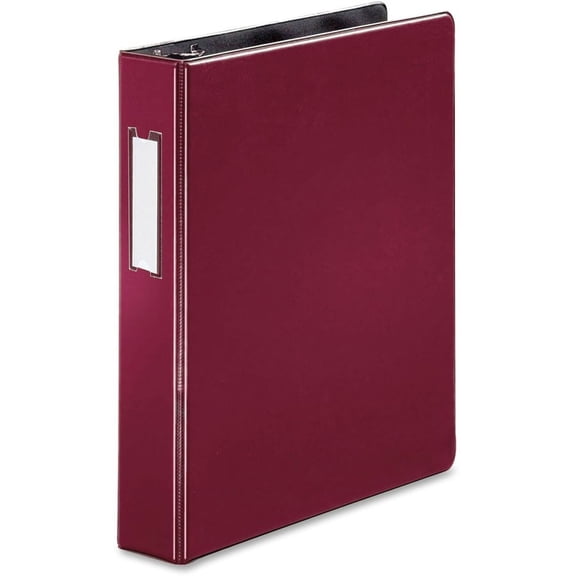 Business Source 1.5" D-Ring Binder - 1 1/2" Binder Capacity - 375 Sheet Capacity - Slant D-Ring Fastener(s) - Internal Pocket(s) - Burgundy - Lay Flat | Bundle of 2 Each