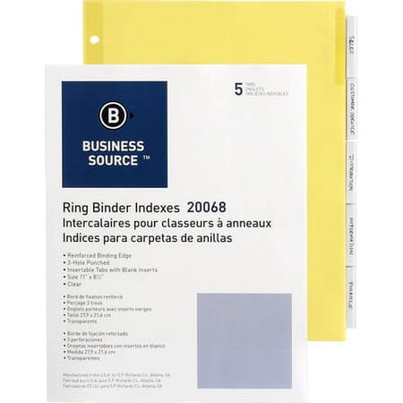 Business Source-10PK Business Source Buff Stock Ring Binder Indexes - 5 X Divider(S) - Blank Tab(S) - 5 Tab(S)/Set2" Tab