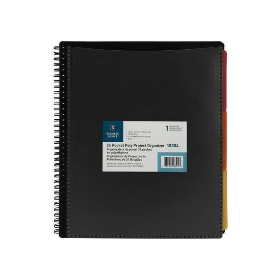 Business Source 24-Pocket Project Organizer, 8-1/2 x 11, Multi, Each (BSN18304)