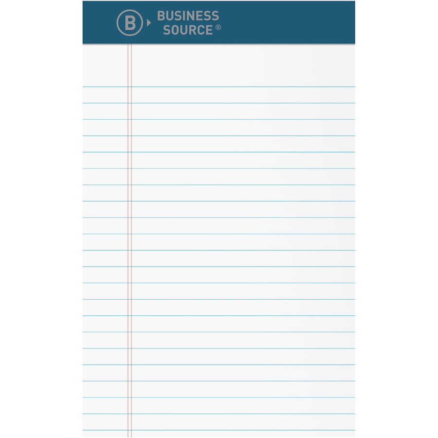 Business Source 5x8 Premium Writing Pad - 2.50" x 5"8" - Tear Proof, Sturdy Back, Bleed-free - 12 / Dozen