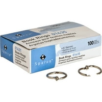 Business Source, BSN01435, Standard Book Rings, 100 / Box, Silver