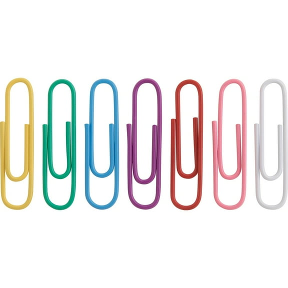 Business Source, BSN01605, Vinyl-coated Gem Clips, 500 / Box, Assorted