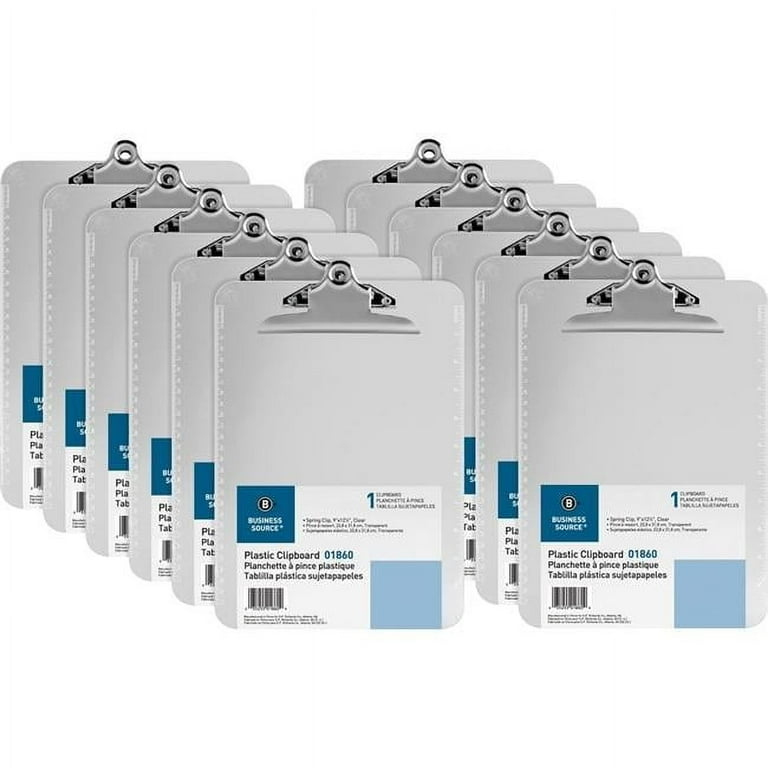 Business Source Spring Clip Plastic Clipboard - 8 1/2 Business Source Spring Clip Plastic Clipboard - 8 1/2