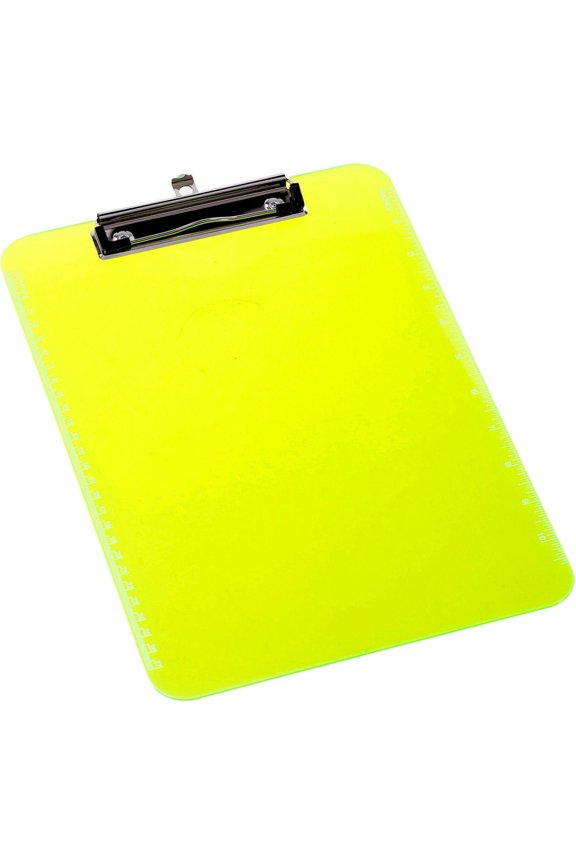 , BSN01867, Flat Clip Clipboard, 1 Each, Neon Green