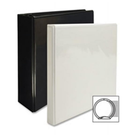 Business Source BSN09954BD Round Ring View Binder - Black