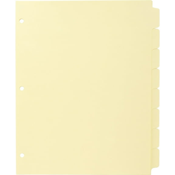 Business Source, BSN16481, Mylar-reinforced Plain Tab Indexes, 24 / Box