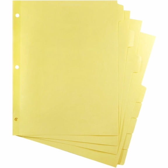 Business Source, BSN16481, Mylar-reinforced Plain Tab Indexes, 24 / Box