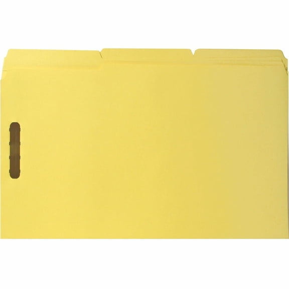 Business Source, BSN17222, 2-ply Tab Legal Fastener Folders, 50 / Box, Yellow
