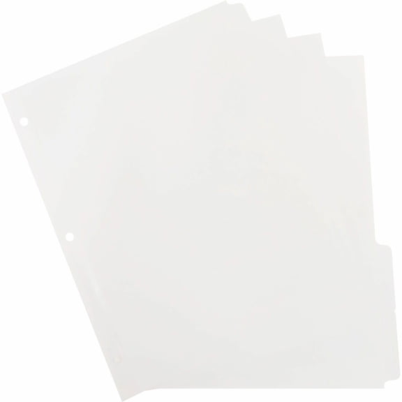 Business Source, BSN20070, 3-Ring Plain Tab Indexes, 100 / Box