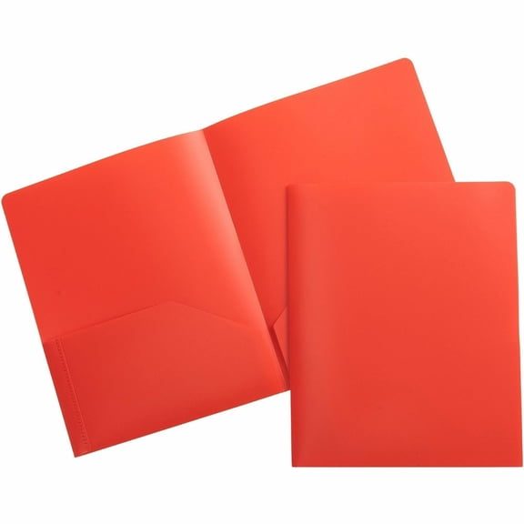 Business Source, BSN20881, 2-pocket Poly Portfolio, 1 Each, Red