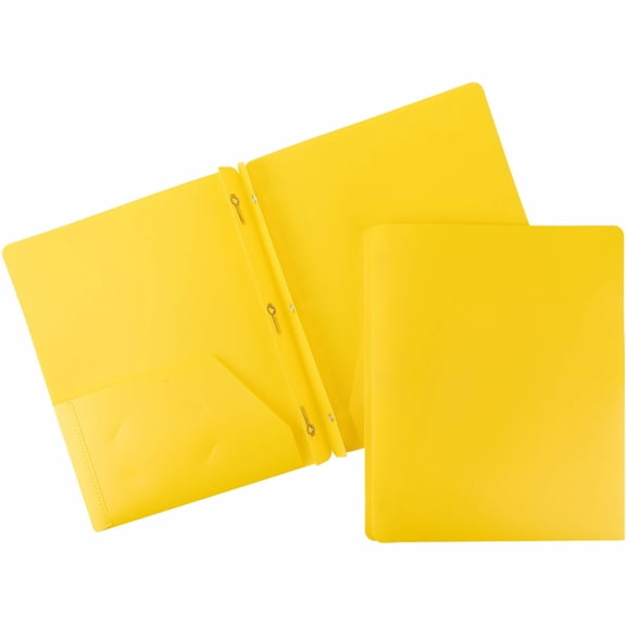 Business Source, BSN20884, 3-Hole Punched Poly Portfolios, 1 Each, Yellow