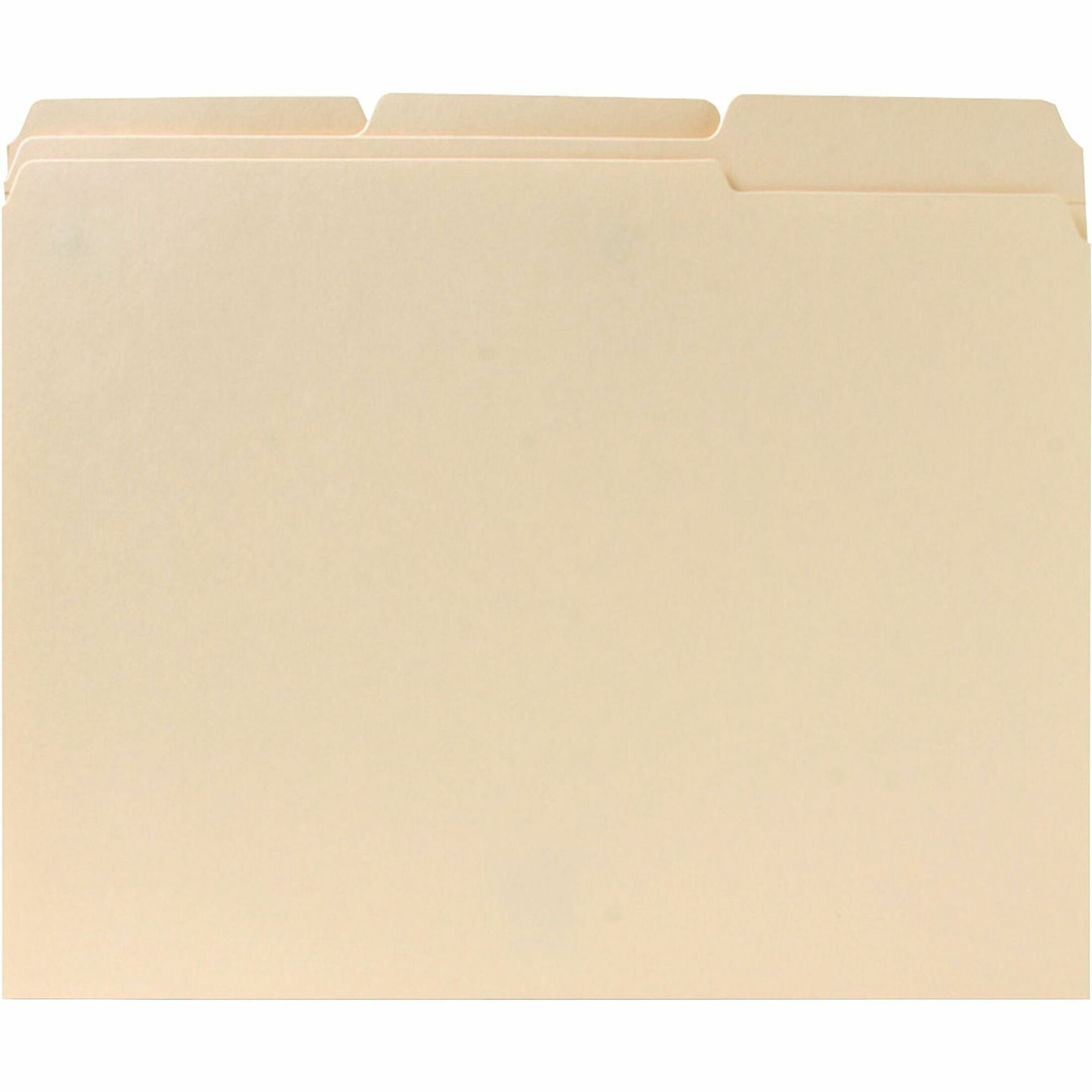 Business Source, BSN211113, 2-Ply 1/3-cut Tab Manila File Folders, 100 / Box