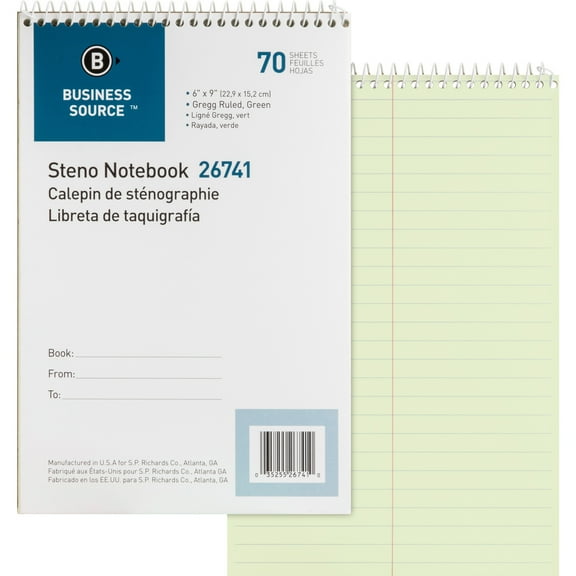 Business Source, BSN26741, Steno Notebook, 1 Each